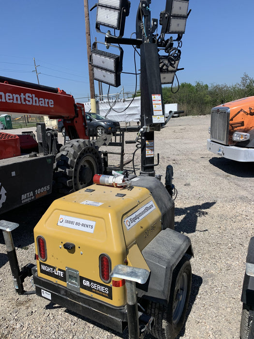 2022 Allmand NLV3GR (4) LED Light Fixture 350W, 23' Vertical Mast, 3kW Prime, Towable, Deep Sea L401, Leveling Jacks, Yanmar T4F 5.8hp