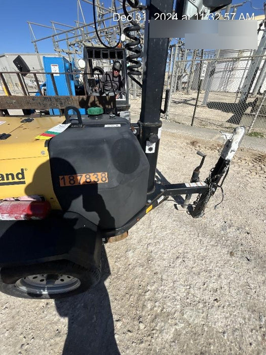 Allmand NLV3GR (4) LED Light Fixture 350W, 23' Vertical Mast, 3kW Prime, Towable, Deep Sea L401, Leveling Jacks, Yanmar T4F 5.8hp