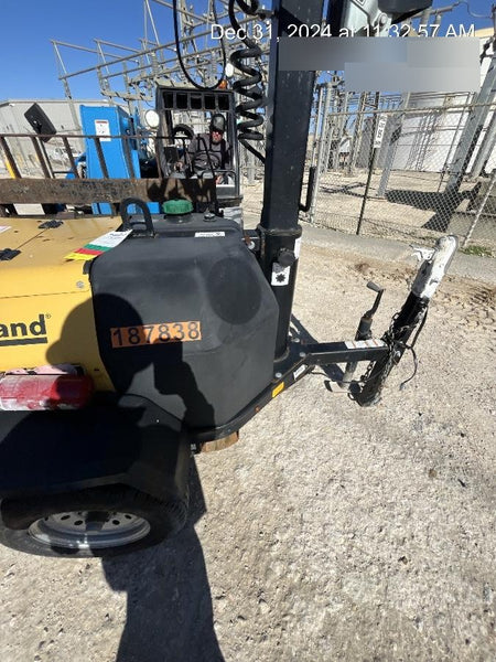 Allmand NLV3GR (4) LED Light Fixture 350W, 23' Vertical Mast, 3kW Prime, Towable, Deep Sea L401, Leveling Jacks, Yanmar T4F 5.8hp