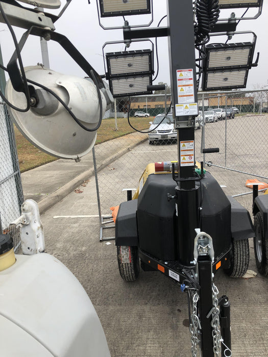 2022 Allmand NLV3GR (4) LED Light Fixture 350W, 23' Vertical Mast, 3kW Prime, Towable, Deep Sea L401, Leveling Jacks, Yanmar T4F 5.8hp