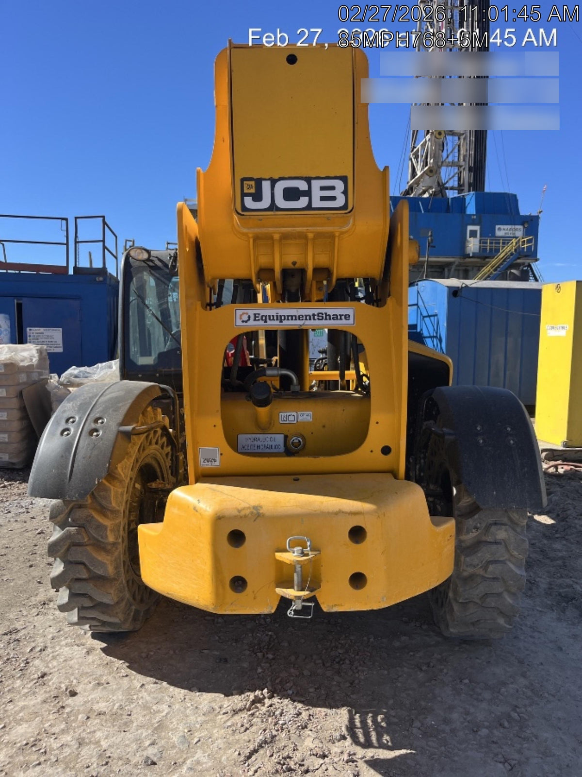 2019 JCB 512-56 Cab/Heat/Air, 109 HP, Solid Tires, STD Worklight, Beacon, Aux Hydraulics, Lifting Eye, Back up Alarm w/66" Carriage/60" Forks