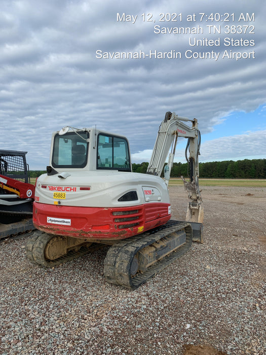 2019 Takeuchi TB290 Cab/Heat/AC Rubber tracks, Dozer blade, Travel alarm, Auxiliary hydraulics w/Manual QC, Hydraulic thumb, 18", 24", and 36" Buckets