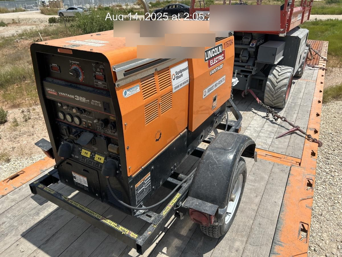 2021 Lincoln Electric Vantage 322 Vantage 322 Ready Pak 3 w/ Decals, ORANGE (includes trailer, cable rack, fender light kit) NO Telematics