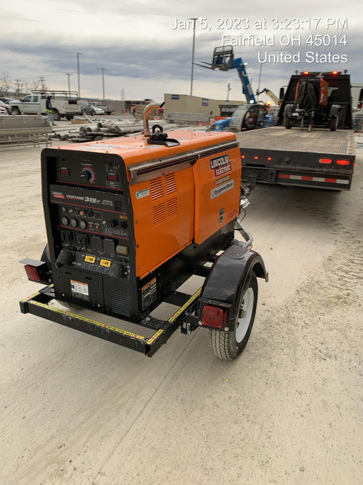 2021 Lincoln Electric Vantage 322 Vantage 322 Ready Pak 3 w/ Decals, ORANGE (includes trailer, cable rack, fender light kit) NO Telematics