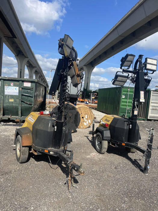 2022 Allmand NLV3GR (4) LED Light Fixture 350W, 23' Vertical Mast, 3kW Prime, Towable, Deep Sea L401, Leveling Jacks, Yanmar T4F 5.8hp