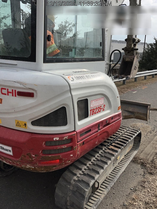 2020 Takeuchi TB235-2CR Cab/Heat/Air, Rubber Tracks, Manual TAG QC