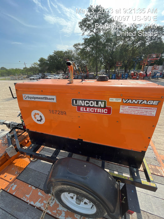 2021 Lincoln Electric Vantage 322 Vantage 322 Ready Pak 3 w/ Decals, ORANGE (includes trailer, cable rack, fender light kit) NO Telematics