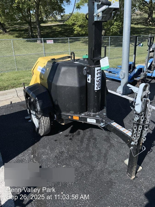 2022 Allmand NLV3GR (4) LED Light Fixture 350W, 23' Vertical Mast, 3kW Prime, Towable, ES Decals, T3