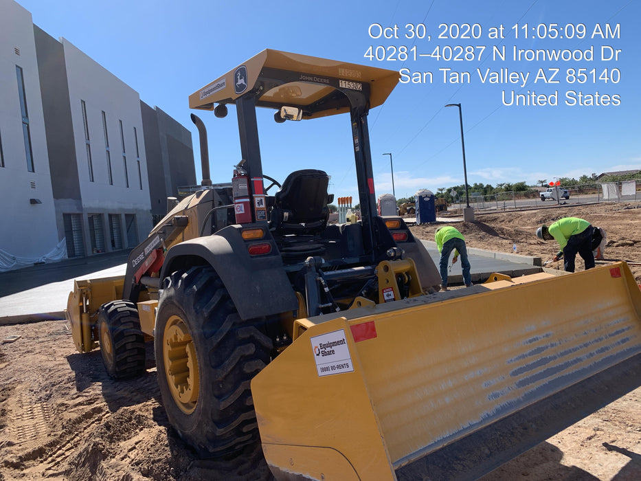 2020 John Deere 210LEP Canopy, 4WD, Second rear hydraulic cylinder, Light Package, Wheel weights