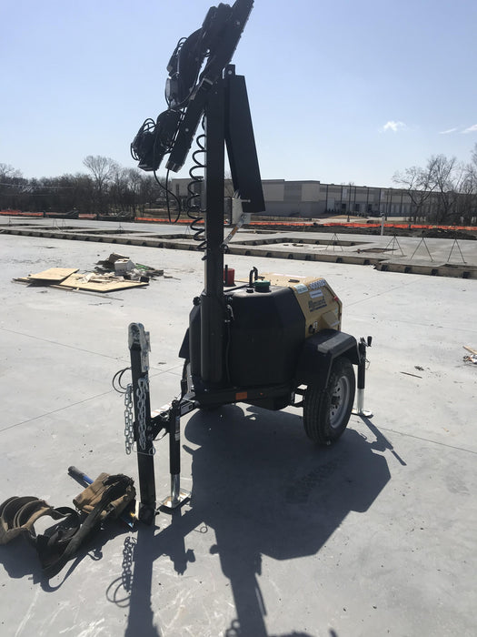 2022 Allmand NLV3GR (4) LED Light Fixture 350W, 23' Vertical Mast, 3kW Prime, Towable, Deep Sea L401, Leveling Jacks, Yanmar T4F 5.8hp