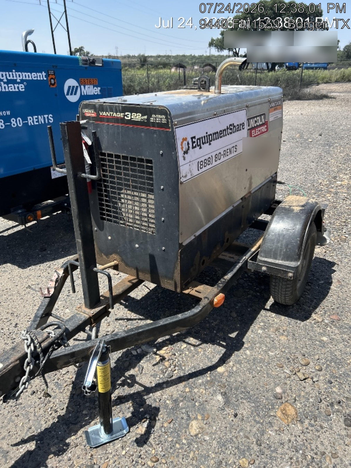 2018 Lincoln Electric Vantage 322 Lincoln Vantage 322 Welder Ready Pak 3 - Vantage 322, Trailer, Fender and light kit, Cable rack