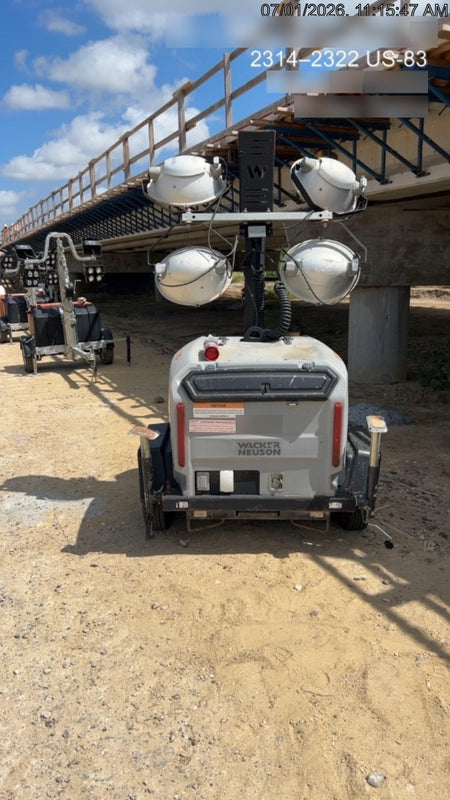 2019 Wacker Neuson LTV6L-MH Mobile Light Tower w/Fuel Level Sensor Installed
