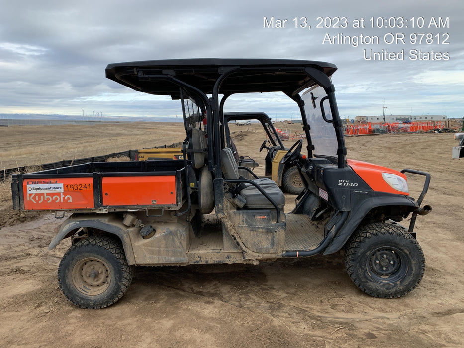 2021 Kubota RTV-X1140W-H Plastic Canopy, Windshield Acrylic Clear, LED Strobe Light, Wire Harness Kit, Back up Alarm