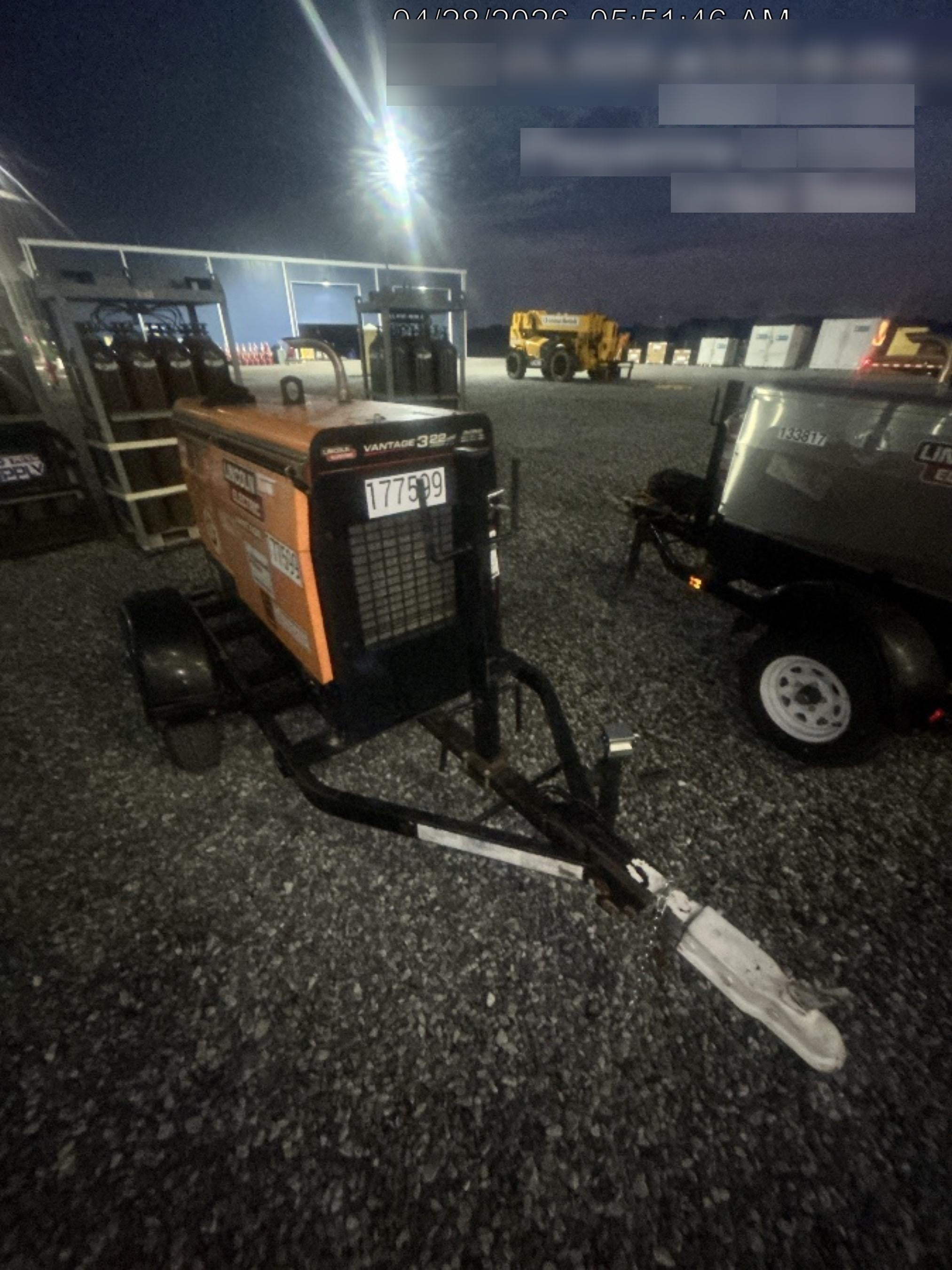 2021 Lincoln Electric Vantage 322 Vantage 322 Ready Pak 3 w/ Decals, ORANGE (includes trailer, cable rack, fender light kit) NO Telematics
