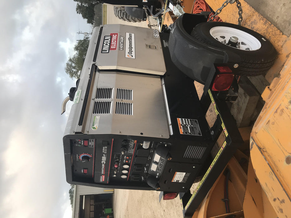 2019 Lincoln Electric Vantage 322 Welder Ready-Pak 3, Two wheel trailer, Fender and Light kit, Cable Rack