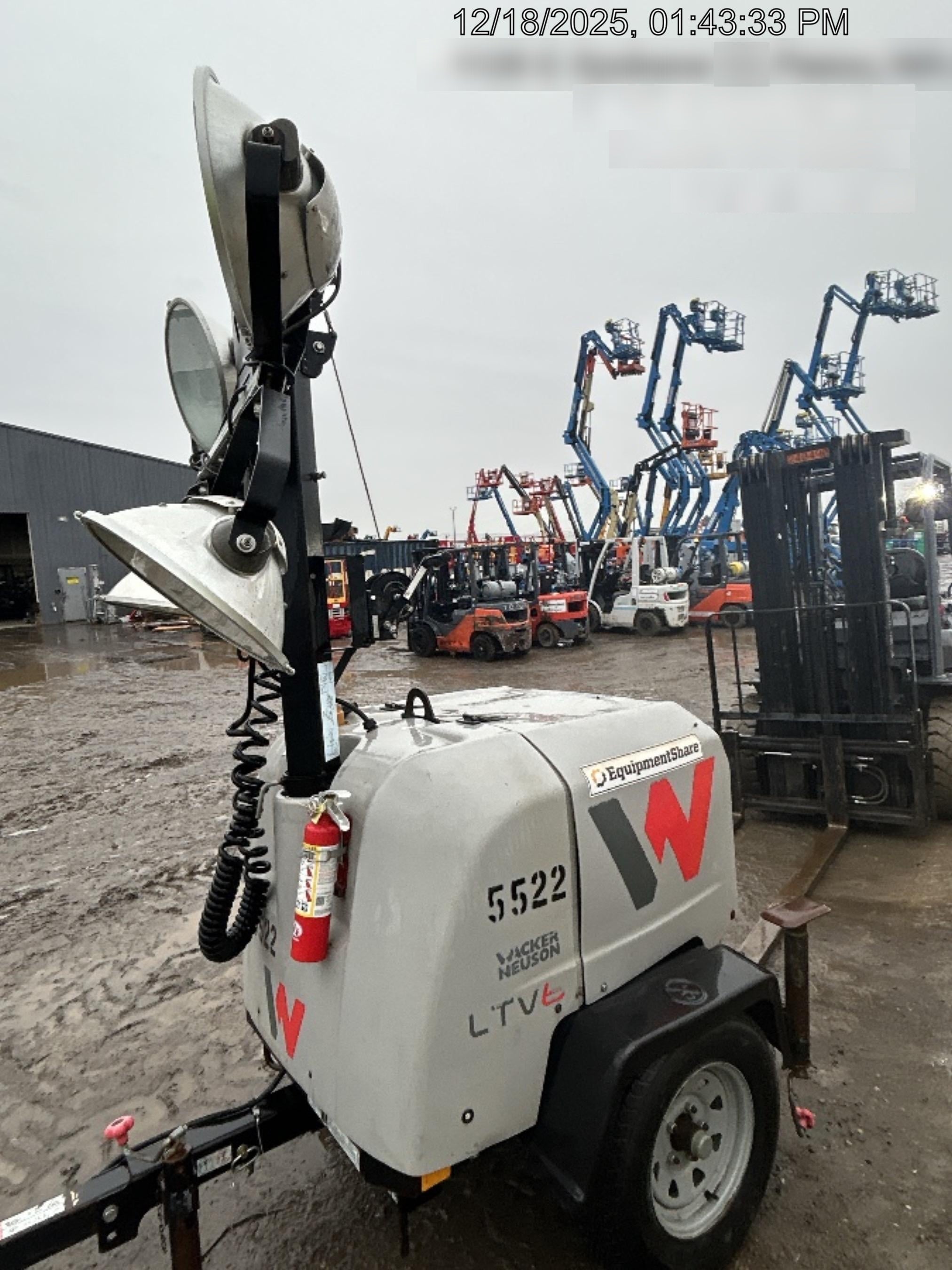 2017 Wacker Neuson LTV6L-MH Wacker Neuson 6 kW Towable Light Generator