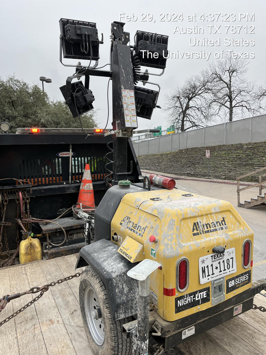 2022 Allmand NLV3GR (4) LED Light Fixture 350W, 23' Vertical Mast, 3kW Prime, Towable, ES Decals, T3