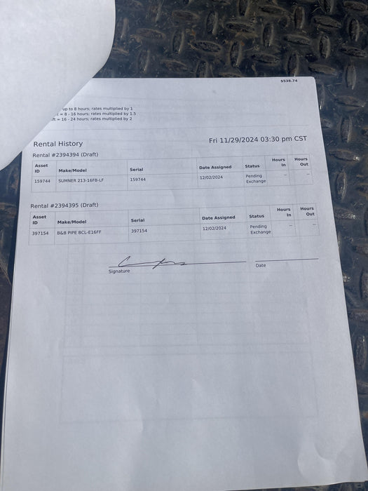 2024 B&B PIPE BCL-E16FF