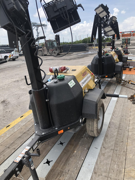 2021 Allmand NLV3GR (4) LED Light Fixture 350W, 23' Vertical Mast, 3kW Prime, Towable, Deep Sea L401, Leveling Jacks, Yanmar T4F 5.8hp