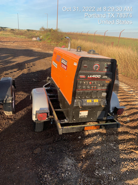 2022 Lincoln Electric LE400 Kubota V1505, Trlr, Cable Rack, Light Kit, ES Decals, T3