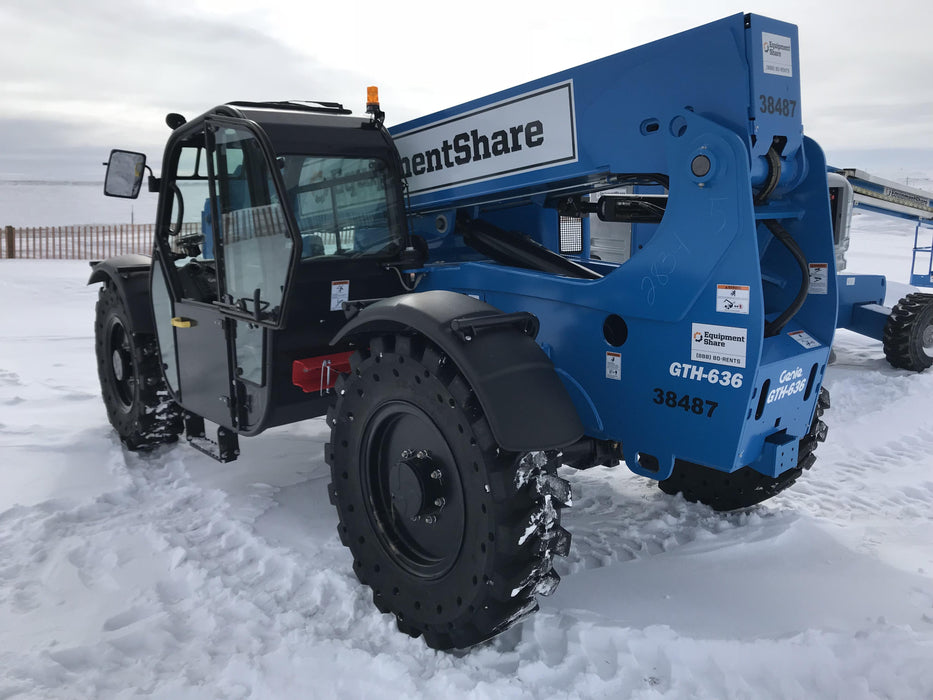 2019 Genie GTH-636 Cab/Heat/AC, Solid RT Tires, LED Work Lights, Beacon 60" QA Carriage, 48" Forks