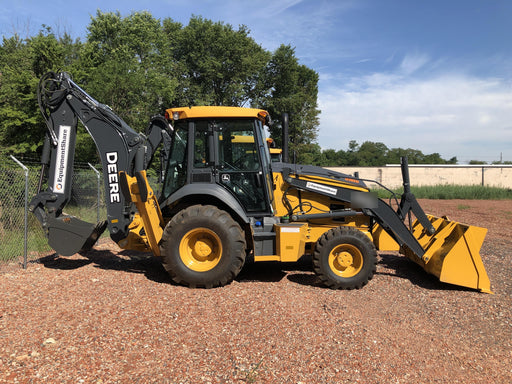 2020 John Deere 410L - Extendable Stick Cab/Heat/Air, 4WD, Extendable Stick, Pilot Controls, 2 Way Hydraulics, TAG Manual QC
