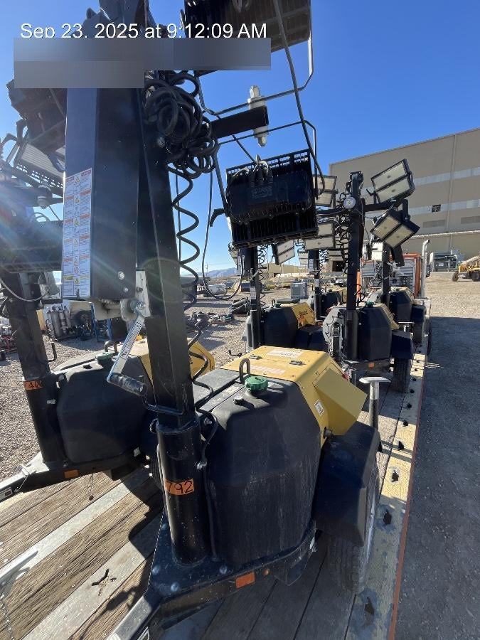 2022 Allmand NLV3GR (4) LED Light Fixture 350W, 23' Vertical Mast, 3kW Prime, Towable, ES Decals, T3