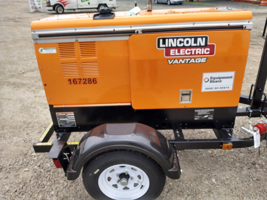 2021 Lincoln Electric Vantage 322 Vantage 322 Ready Pak 3 w/ Decals, ORANGE (includes trailer, cable rack, fender light kit) NO Telematics