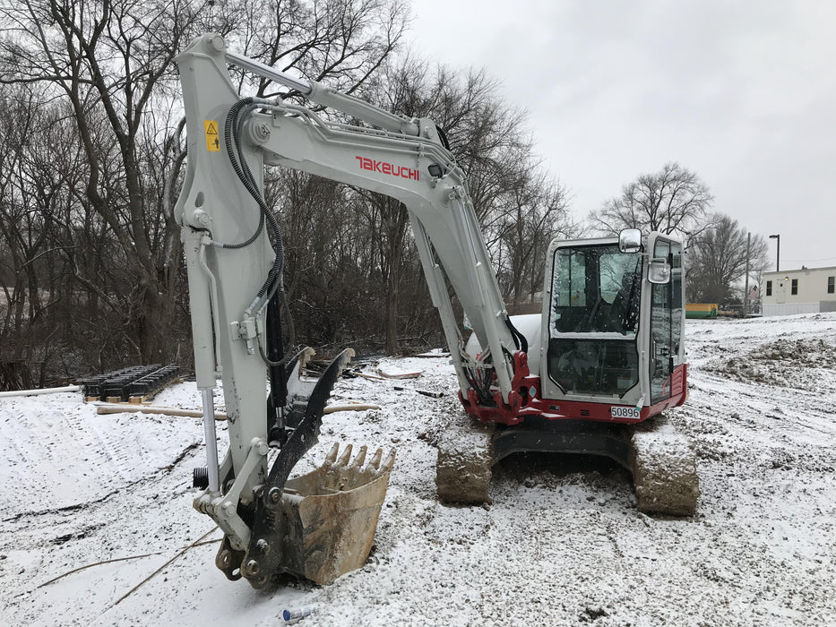 2019 Takeuchi TB290 Cab, AC, Rubber Tracks, Dozer Blade, Travel Alarm, Control Pattern Change Valve, Auxiliary Hydraulics w/18" Quick Coupler Bucket with teeth, 6.2 cu. ft. capacity/24" Quick Coupler Bucket with teeth, 8.6 cu. ft. capacity/36" Quick Coupler Bucket with teeth, 13.4 cu. ft. capacity, Quick Coupler, Hydraulic Thumb Installed