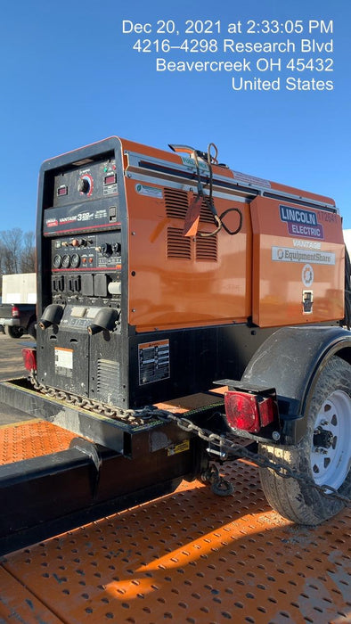 2021 Lincoln Electric Vantage 322 Vantage 322 Ready Pak 3 w/ Decals, ORANGE (includes trailer, cable rack, fender light kit) NO Telematics