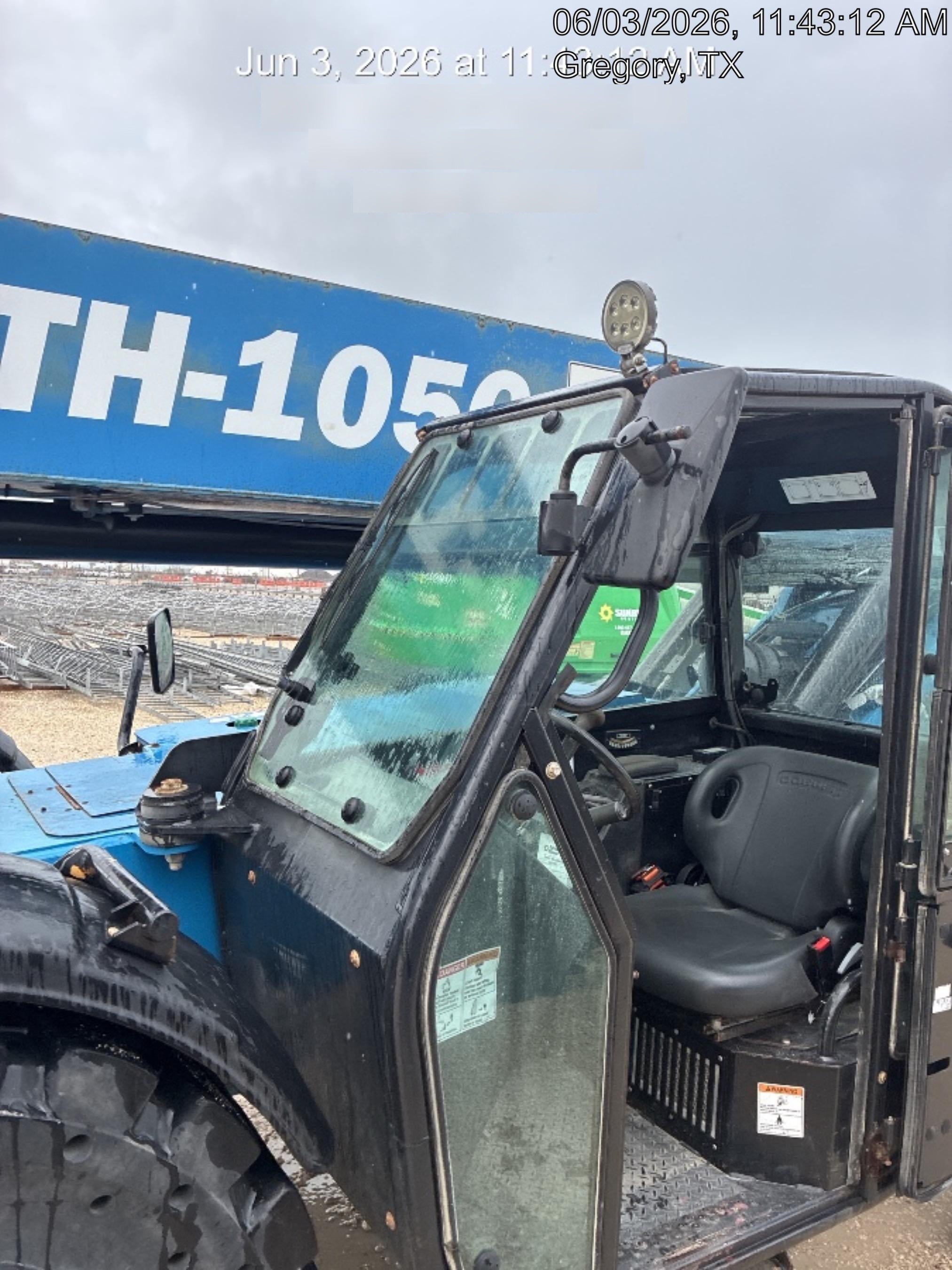 2019 Genie GTH-1056 Cab/Heat/AC, Solid RT Tires, LED Work Lights, Beacon 60" QA Carriage, 60" Forks