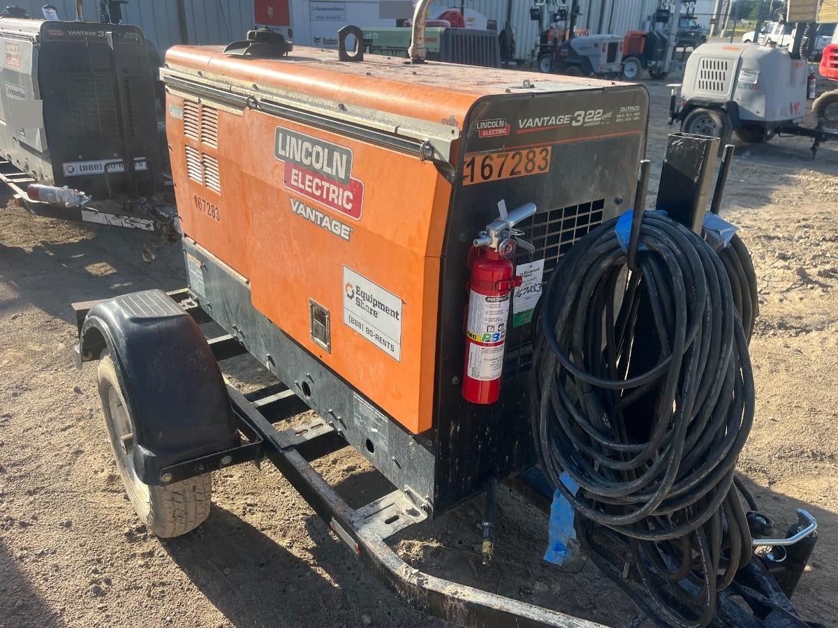 2021 Lincoln Electric Vantage 322 Vantage 322 Ready Pak 3 w/ Decals, ORANGE (includes trailer, cable rack, fender light kit) NO Telematics