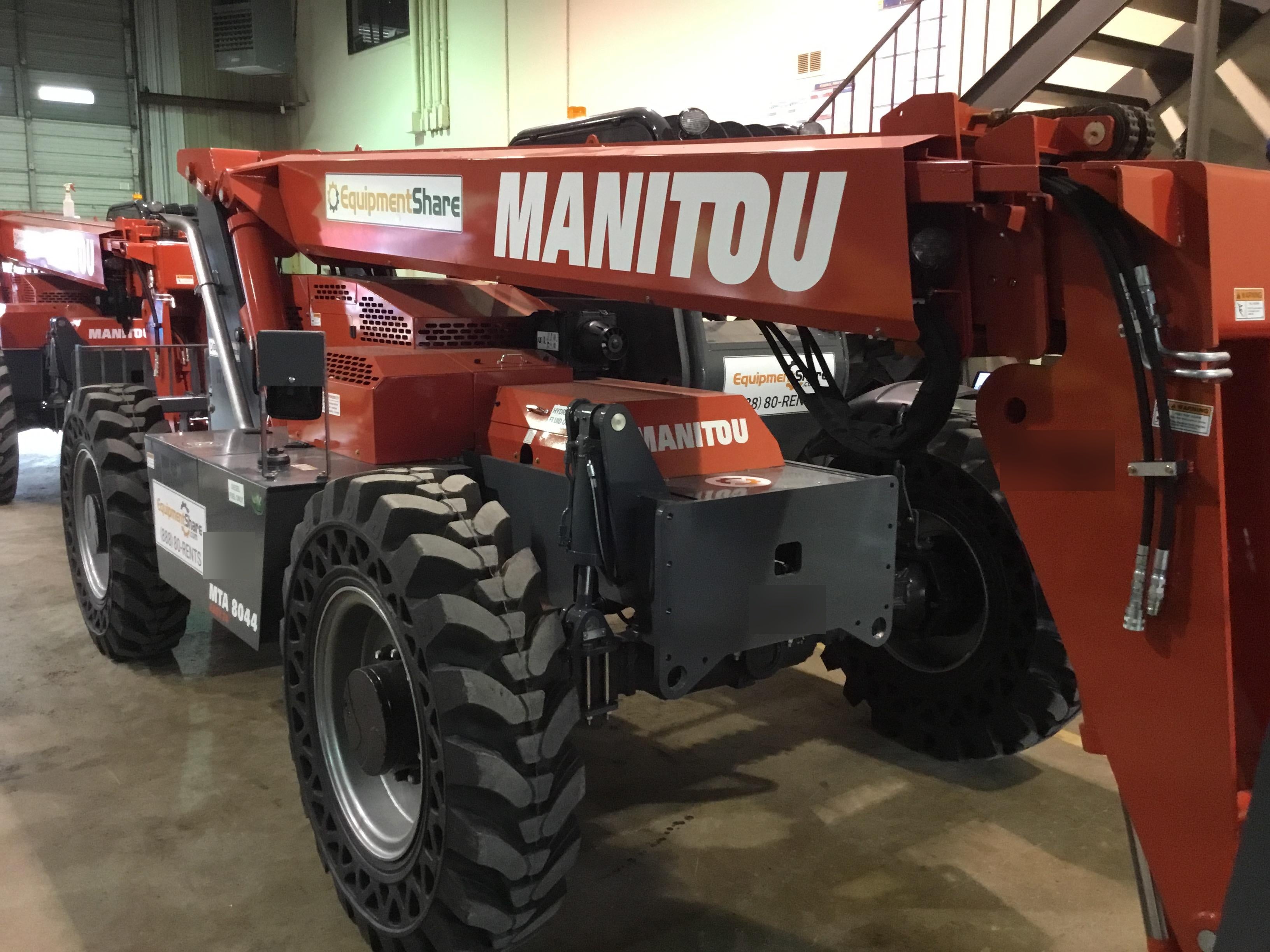 2018 Manitou MTA8044 MTA 8044 - 74 HP T4, Canopy, Worklights/Strobe, Beacon, 66" Carriage, 48" Forks, Solid Tires, Lift Hook, Aux Hydraulics