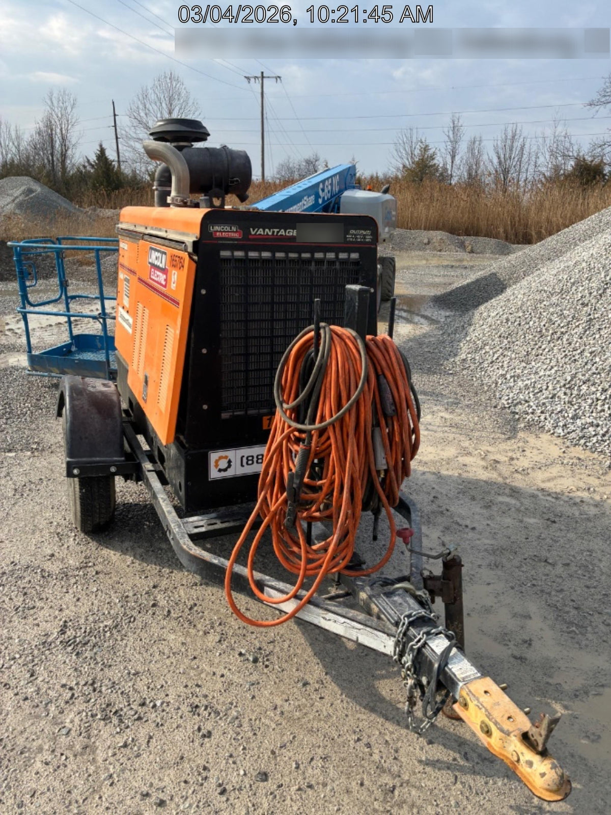 2021 Lincoln Electric Vantage 549X Ready Pak 3, ORANGE (includes trailer, cable rack, fender light kit)