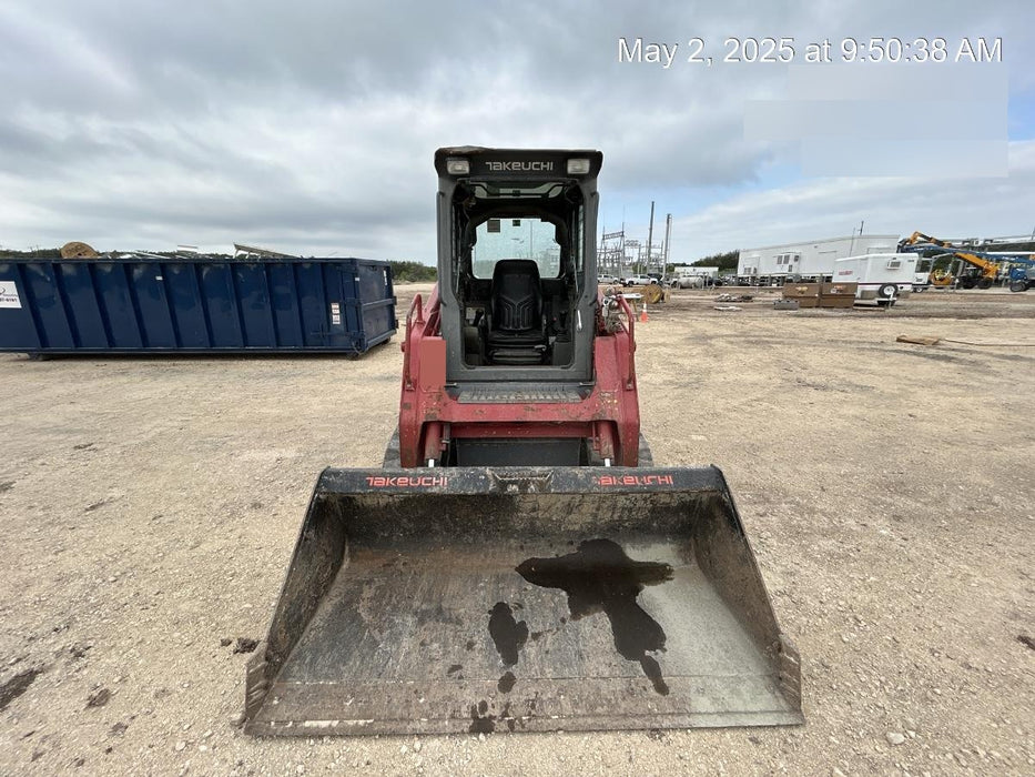 2019 Takeuchi TL8 Cab, Heat/AC, Defroster, 15" Wide Rubber Tracks, Back-up Alarm, Front & Rear Working Lights, Auxiliary Hydraulics, Two-Speed Travel, Electronic Monitoring System, Hydraulic Universal Quick Hitch 76" HD Dirt Bucket with 8 Teeth, 20.3 cubic feet Capacity