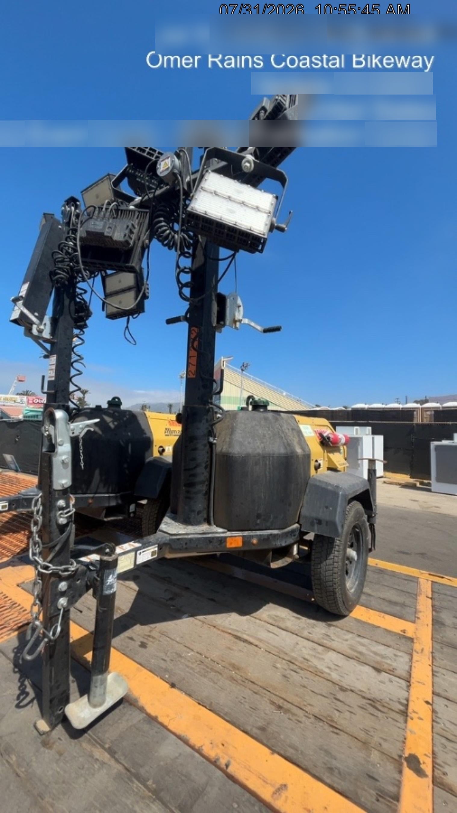 2022 Allmand NLV3GR (4) LED Light Fixture 350W, 23' Vertical Mast, 3kW Prime, Towable, ES Decals, T3