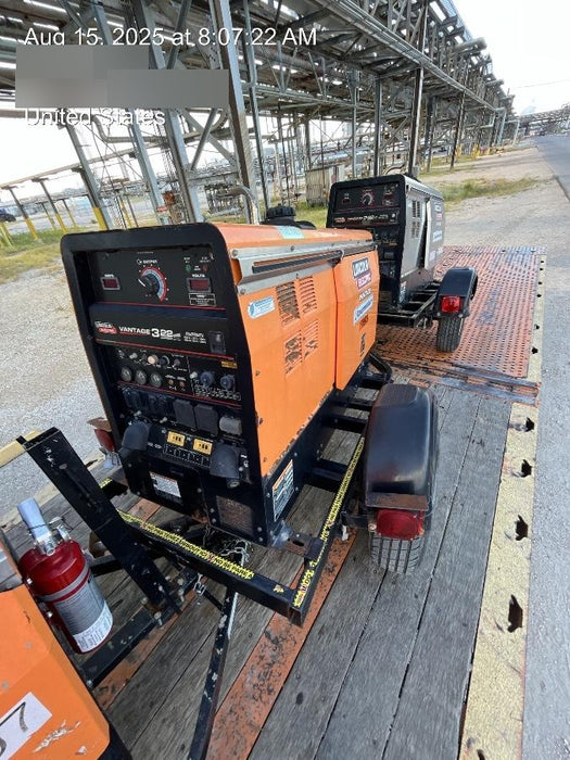 2021 Lincoln Electric Vantage 322 Vantage 322 Ready Pak 3 w/ Decals, ORANGE (includes trailer, cable rack, fender light kit) NO Telematics