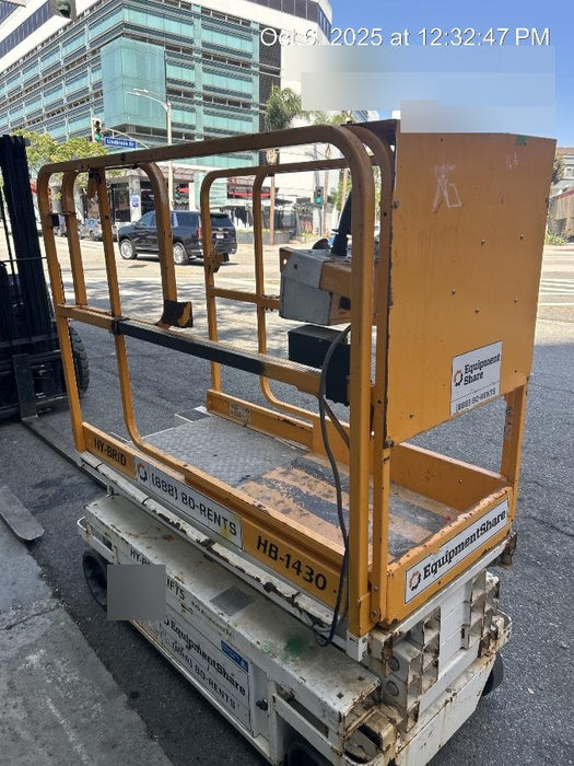 Custom Equipment HB-1430 Hy-Brid Scissor Lift
Platform capacity up to 670 lbs
Working height up to 20 ft
Weighs under 1,700 lbs
Non-marking wheels