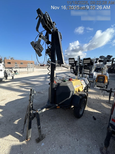 2022 Allmand NLV3GR (4) LED Light Fixture 350W, 23' Vertical Mast, 3kW Prime, Towable, Deep Sea L401, Leveling Jacks, Yanmar T4F 5.8hp