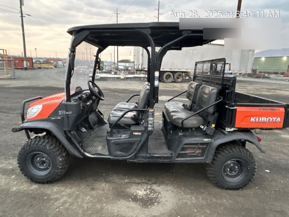 2020 Kubota RTV-X1140W-H 4WD utility cart -LED strobe -Windshield tempered glass -Plastic canopy -Wire harness kit -Backup alarm