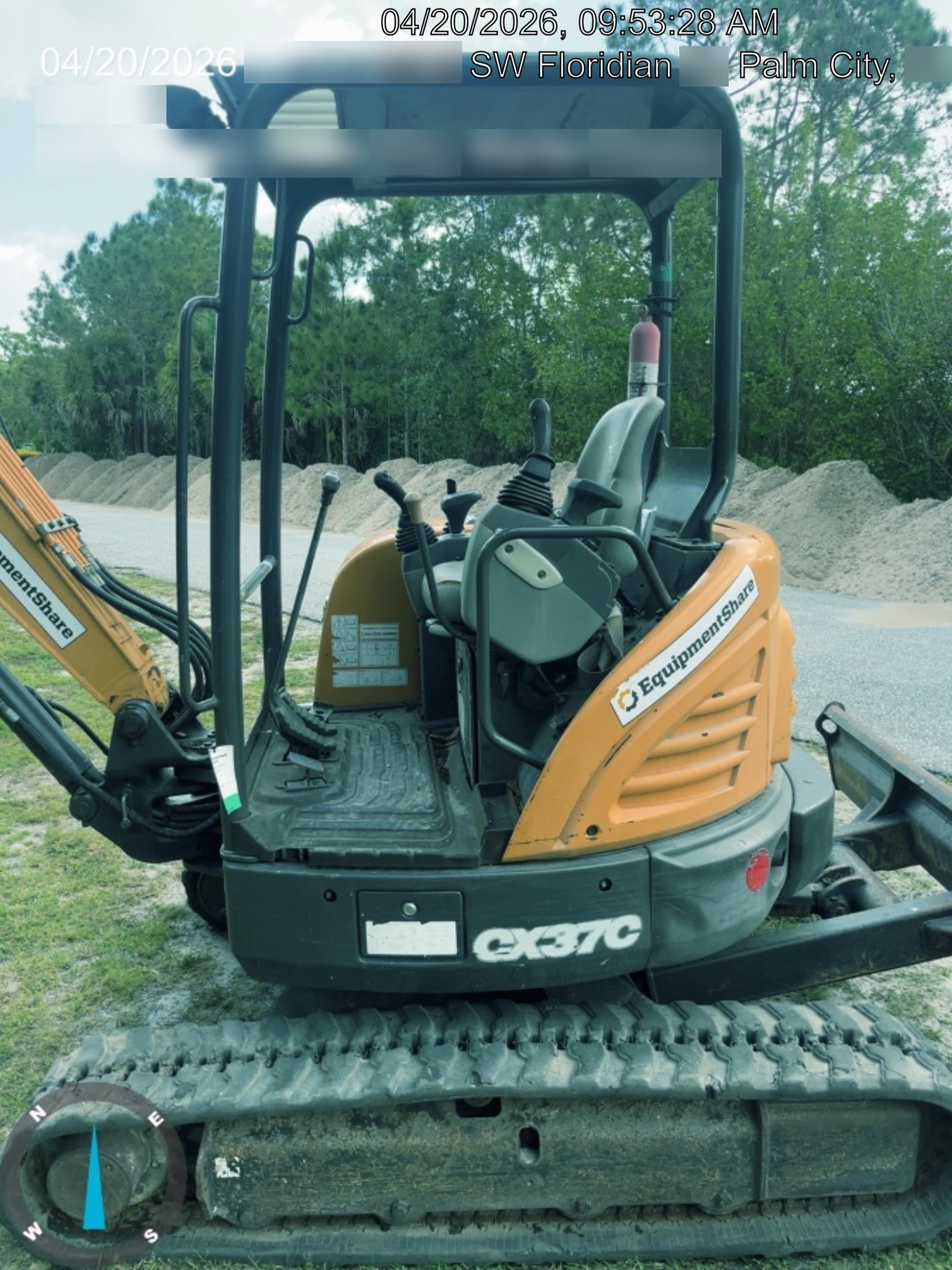 2018 Case CX37C ROPS, LONG ARM, RUBBER TRACKS, AUX HYD