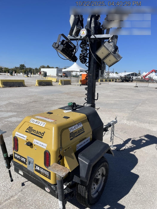 2022 Allmand NLV3GR (4) LED Light Fixture 350W, 23' Vertical Mast, 3kW Prime, Towable, ES Decals, T3