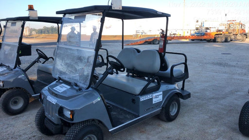 2022 Club Car CA100E Canopy, Fold down Windshield, Beacon, Back up Alarm, All-Trail Trials, HD 8 V Batteries, Trailer Hitch and Ball