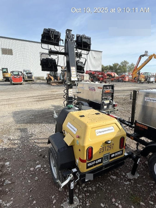 2022 Allmand NLV3GR (4) LED Light Fixture 350W, 23' Vertical Mast, 3kW Prime, Towable, Deep Sea L401, Leveling Jacks, Yanmar T4F 5.8hp