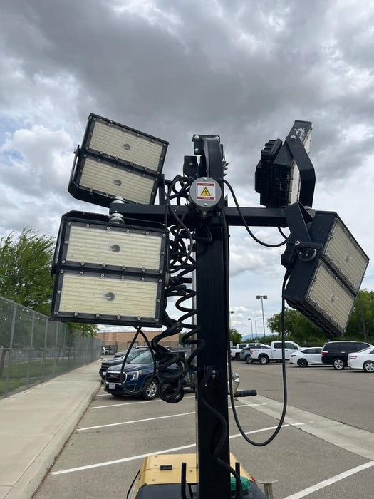 2021 Allmand NLV3GR (4) LED Light Fixture 350W, 23' Vertical Mast, 3kW Prime, Towable, Deep Sea L401, Leveling Jacks, Yanmar T4F 5.8hp