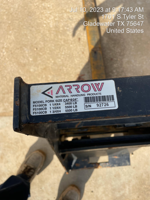 2022 ARROW MATERIAL HANDLING 48" Pallet Forks - Arrow
