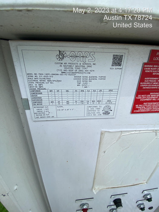 2022 CAPS PAHV-140TC-0NN0NN-5E5-P2-VG2CEUP