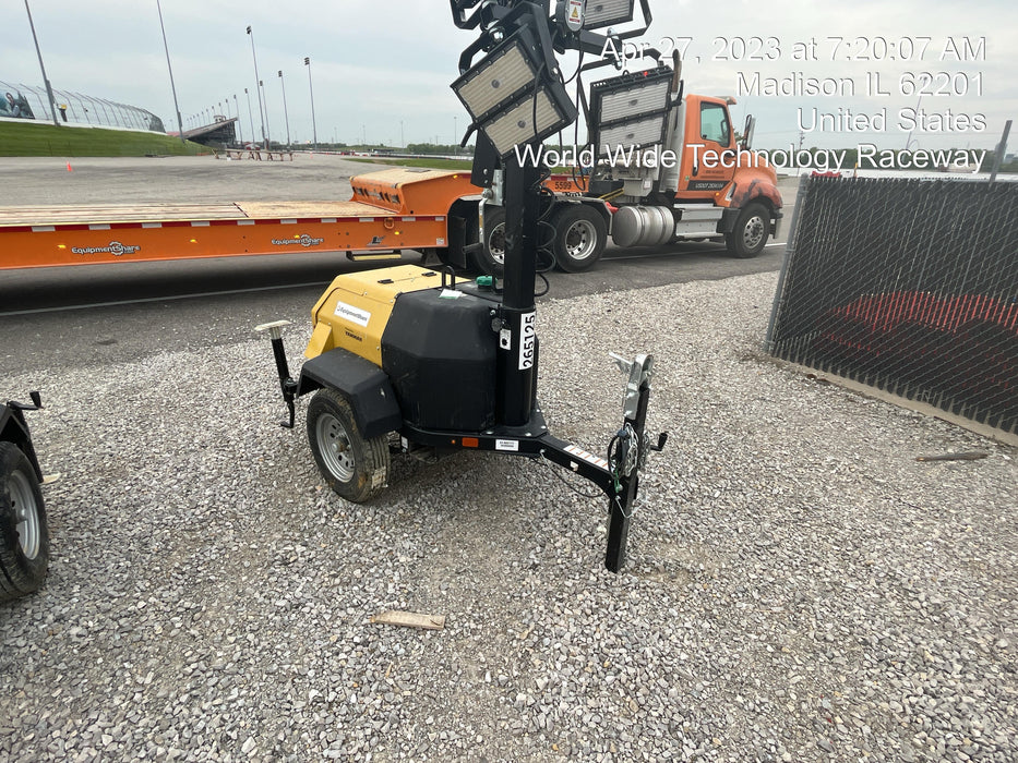 2022 Allmand NLV3GR (4) LED Light Fixture 350W, 23' Vertical Mast, 3kW Prime, Towable, ES Decals, T3