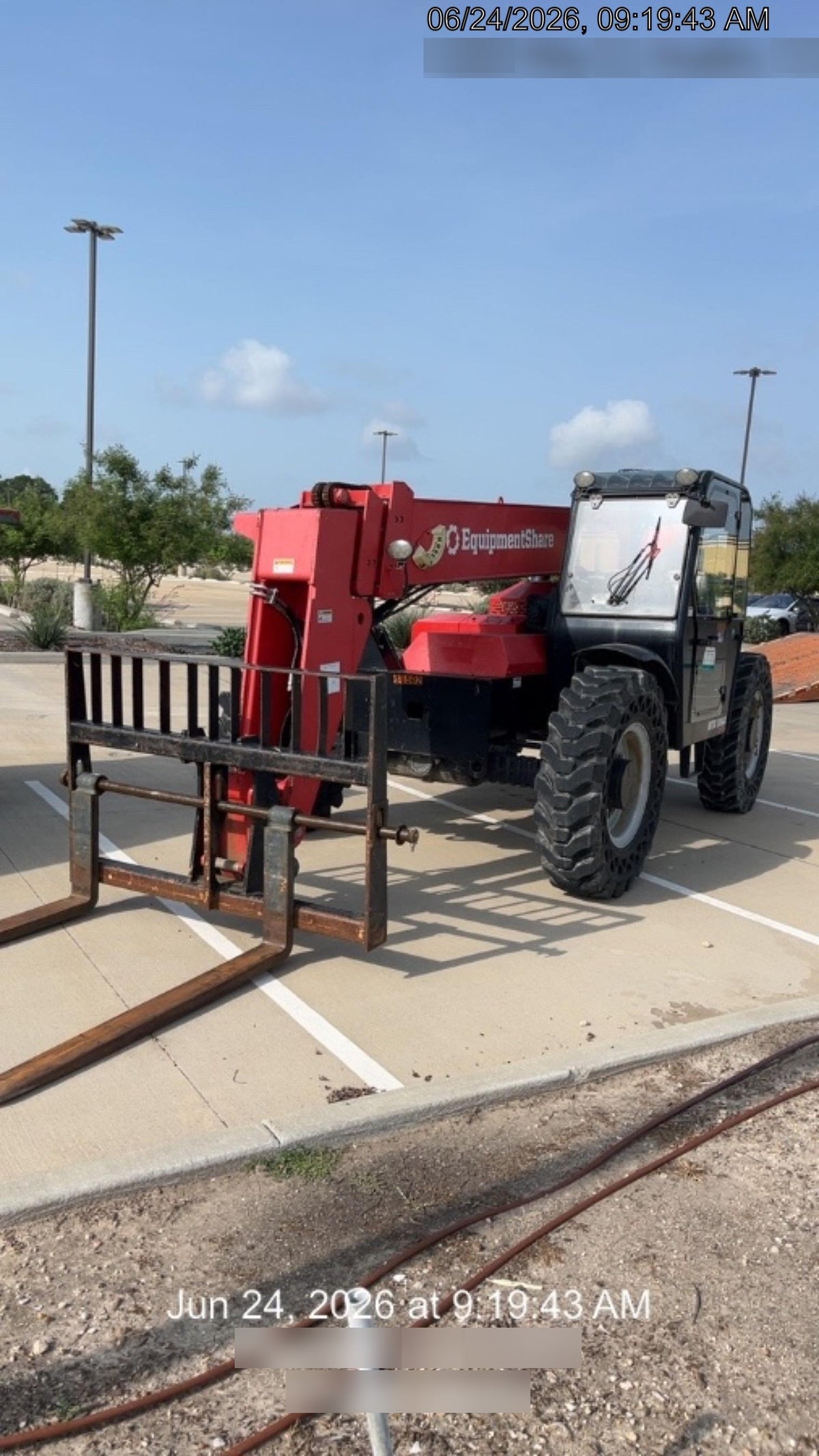 2019 Manitou MTA8044 74hp T4F, Cab/Heat/Air, Cab and Boom LED work lights, Auxiliary Hydraulics, Solid Tires, Amber strobe, Lift Hook 66" Carriage, 60" Forks