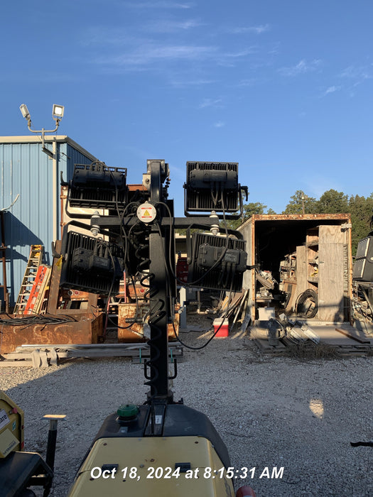 2022 Allmand NLV3GR (4) LED Light Fixture 350W, 23' Vertical Mast, 3kW Prime, Towable, Deep Sea L401, Leveling Jacks, Yanmar T4F 5.8hp